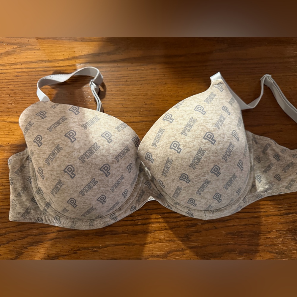 PINK Victoria's Secret Gray Logo Bra